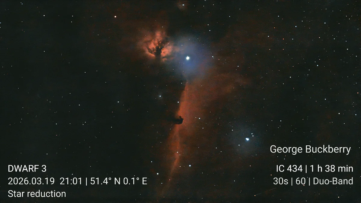 Horsehead and Flame Nebula in Orion 19Mar26