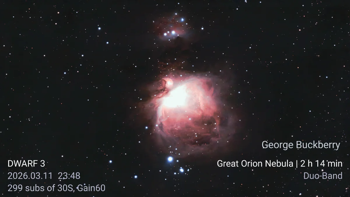 M42 & Running man nebulae 11Mar26