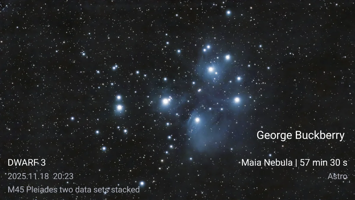 M45 pleiades Cluster 18Nov25