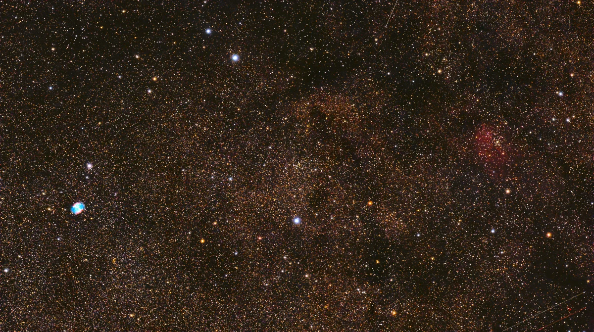 Hantelnebel M27 und NGC6830 Nachbearbeitet mit Windows 11 interner Photo-App