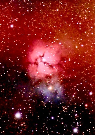 My first day with the Mini, sun and the Trifid nebula (M20).