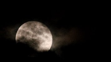 浮云掠月，半盏清光 Floating clouds skim the moon
