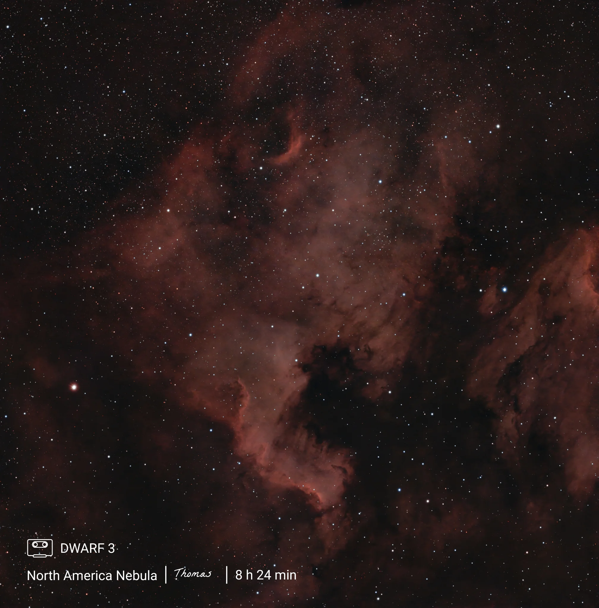 NGC7000: 8h d'exposition