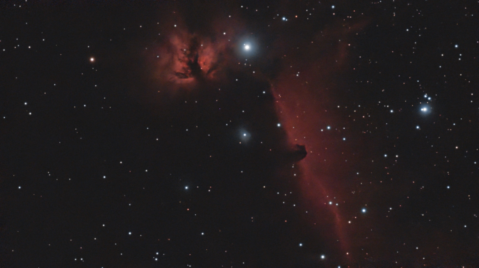 Nebulosa de la flama y cabeza de caballo