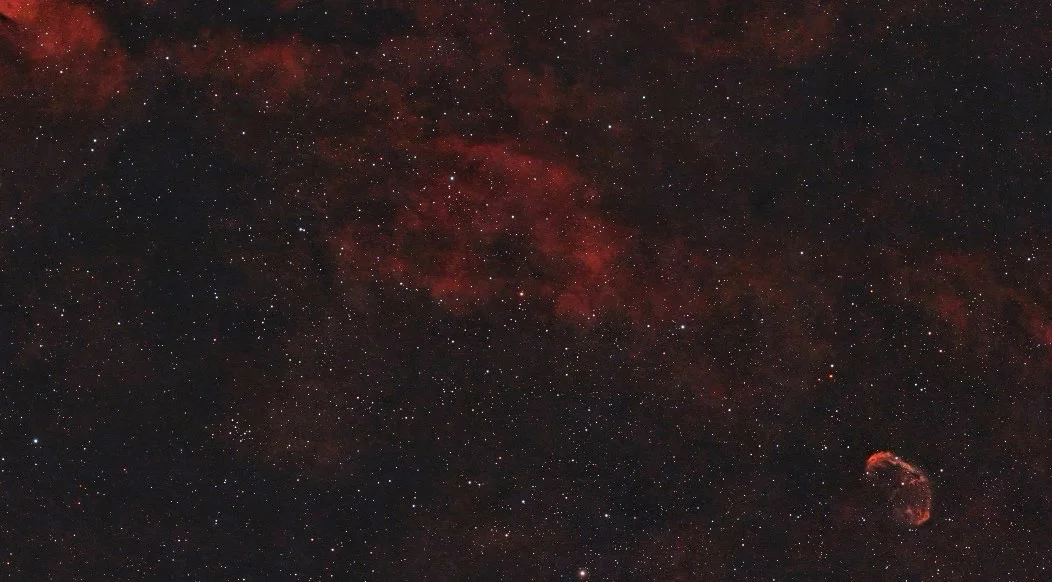 Sadr region with crescent nebula