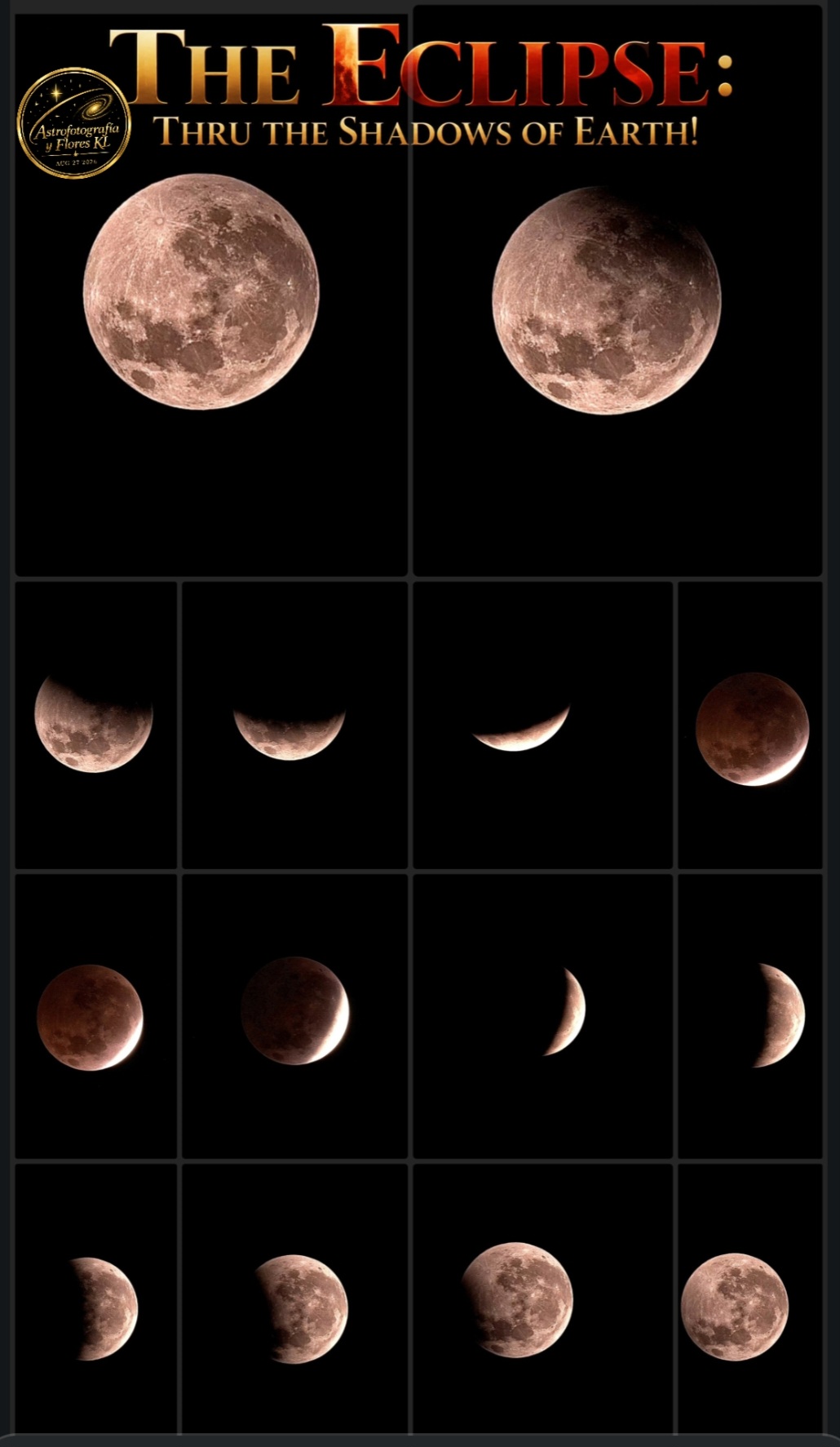 Phases of Partial Moon Eclipse
