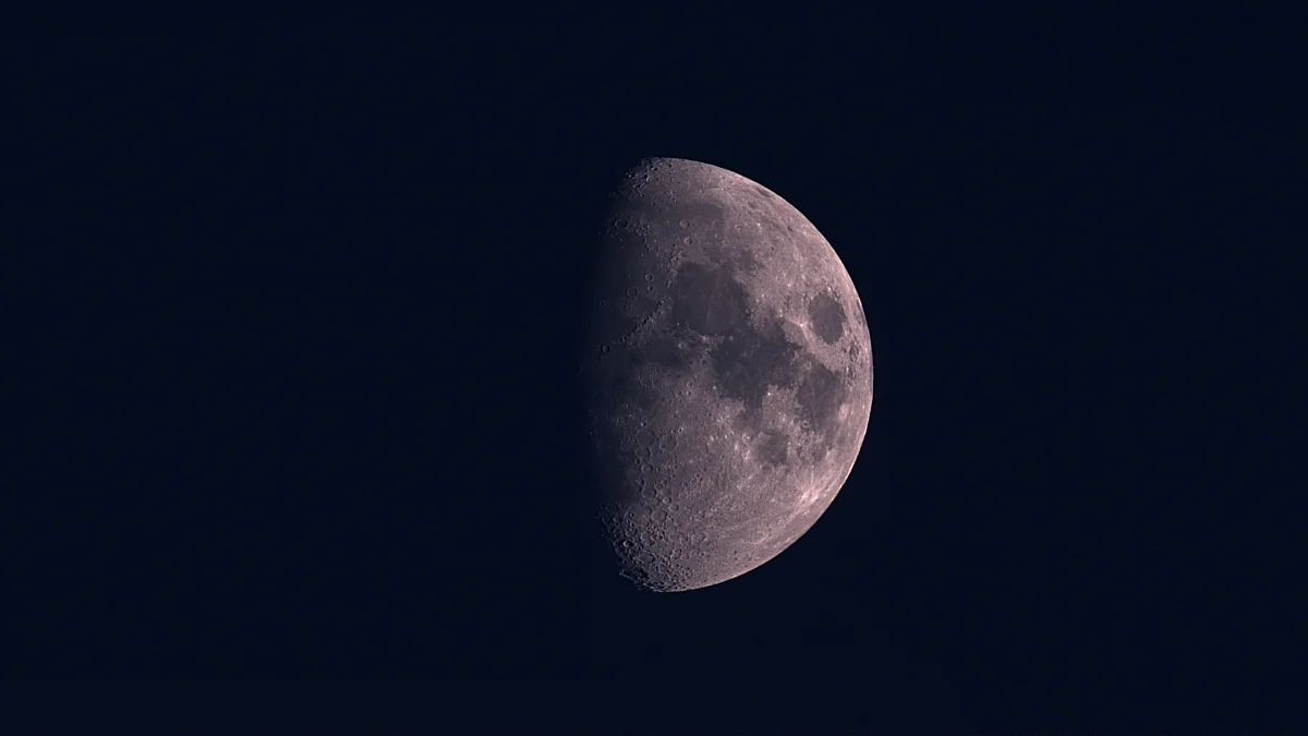 The Moon during the sun setting phase.