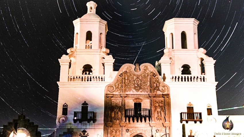 Startrails over San Xavier