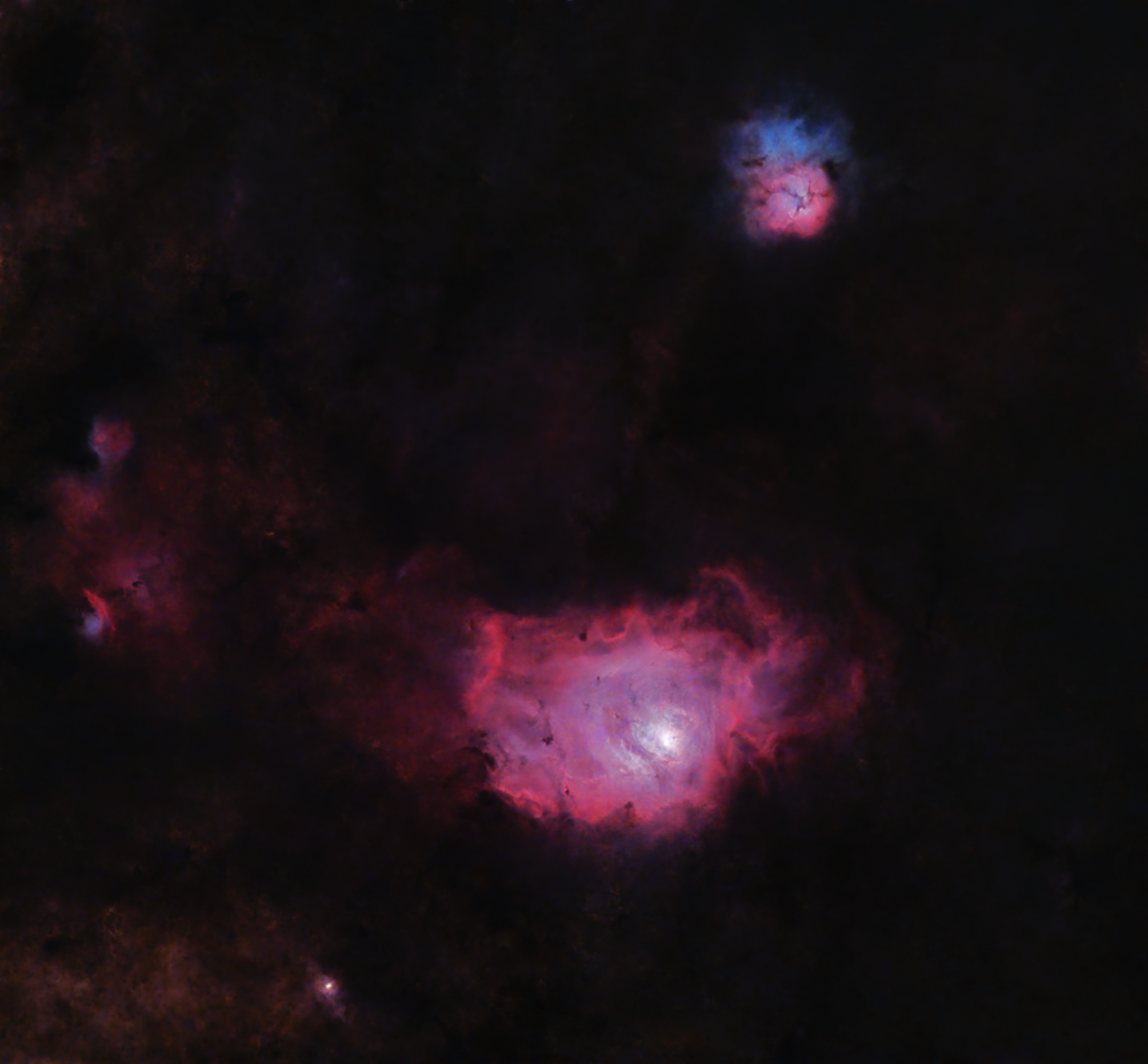 M 8 and M 20 (Lagoon and Trifid) Nebula Mosaic