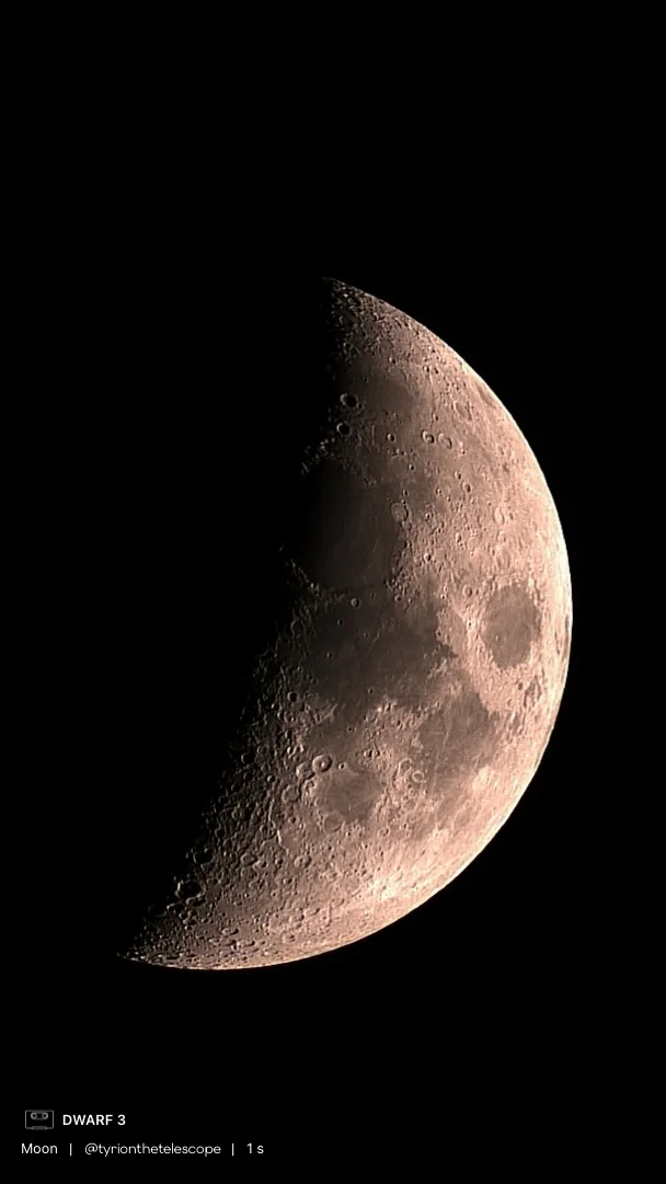 The moon played along this evening