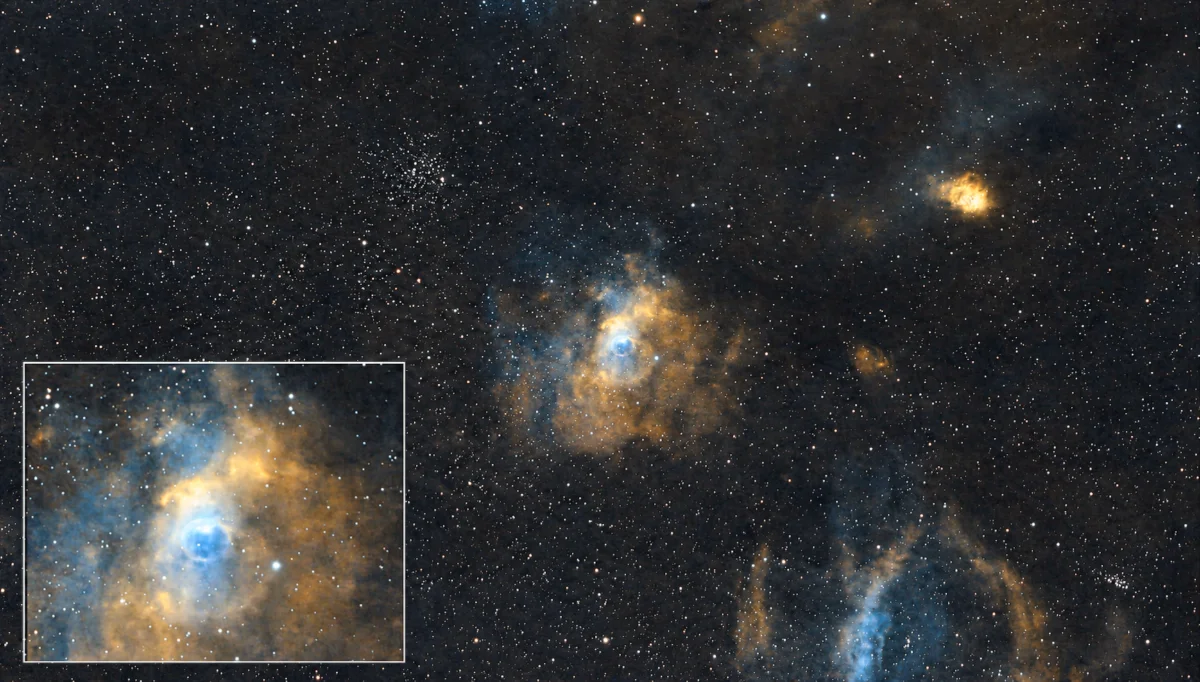 C11 Bubble Nebula with Hubble colors