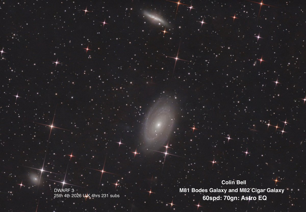 M81 Bodes Galaxy and M82 Cigar Galaxy